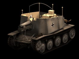 SdKfz 138/1 Grille self propelled artillery 3d model preview