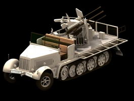 SdKfz 7 Half-track artillery tractor 3d model preview
