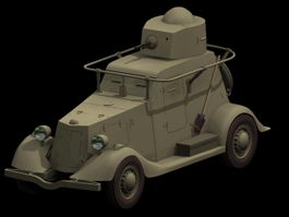 BA-20 Armored car 3d model preview