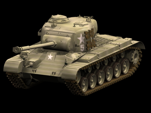 M26 Pershing tank 3d rendering