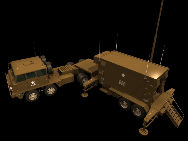 Patriot AN/MSQ-104 engagement control station 3d rendering
