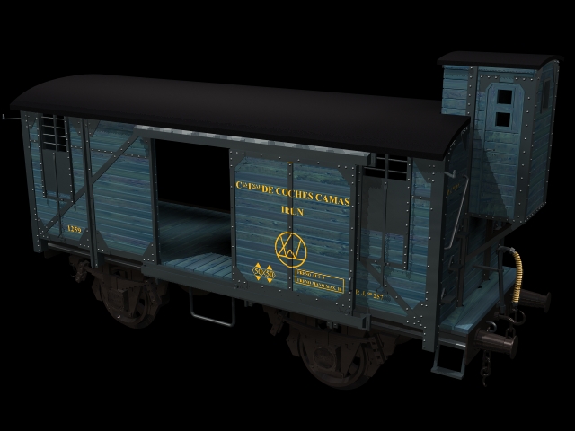 Railroad boxcar 3d rendering
