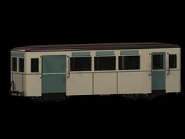 Railway passenger car 3d model preview