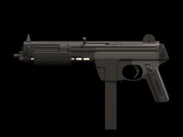 Walther MPL submachine gun 3d model preview