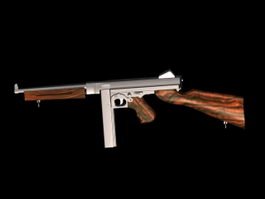 Thompson submachine gun 3d model preview