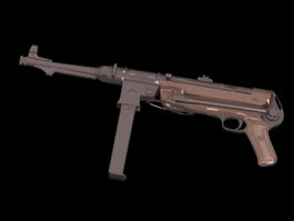 MP 38 submachine gun 3d model preview