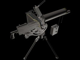 M1919 Browning machine gun 3d model preview