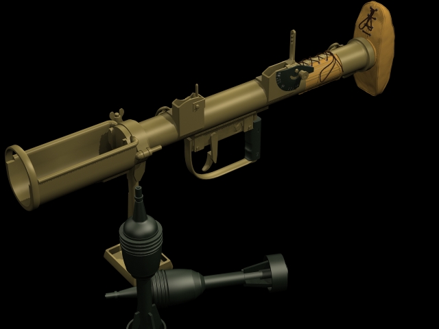 PIAT anti-tank weapon 3d rendering