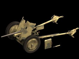 Pak 36 anti-tank gun 3d model preview