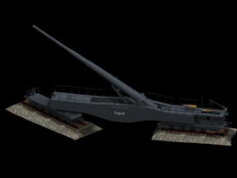Leopold railway gun 3d model preview