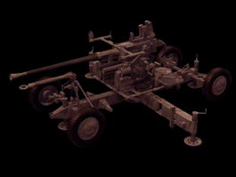 Bofors anti-aircraft gun 3d model preview