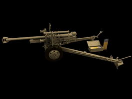 M101 field howitzer 3d model preview