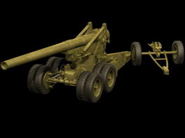 155-mm Gun M1 field artillery 3d model preview