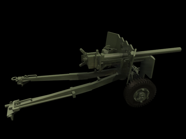 Anti-tank gun 3d rendering