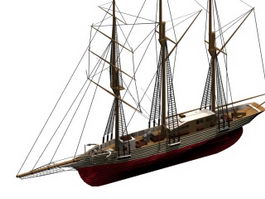 Amphitrite sailing ship 3d model preview