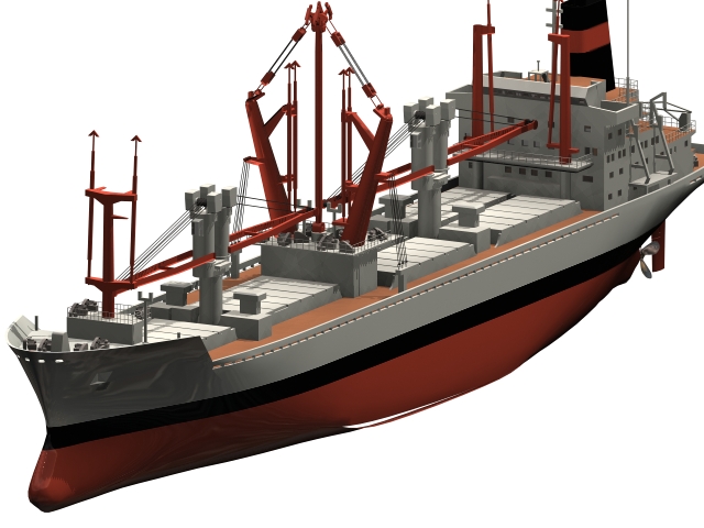 Container cargo ship 3d rendering