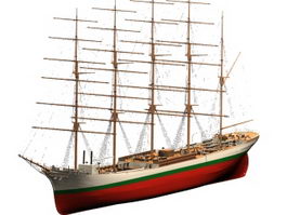 Large sailing vessel 3d model preview