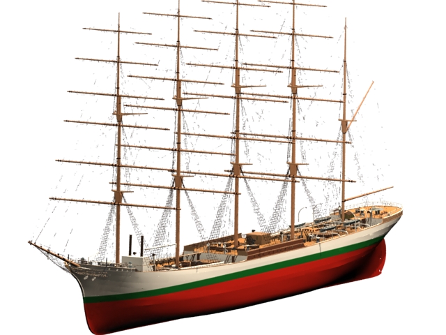 Large sailing vessel 3d rendering