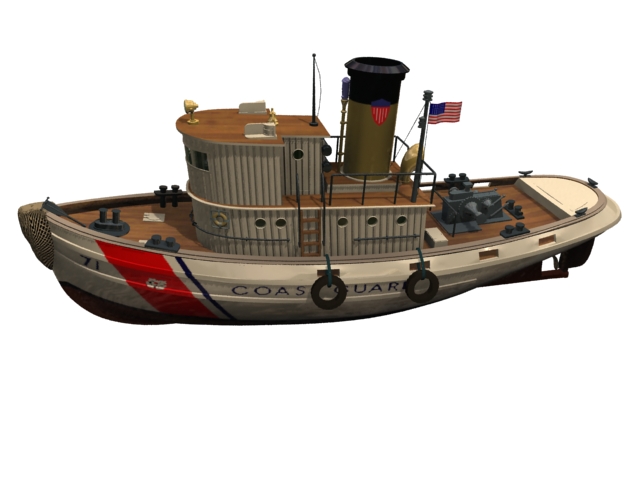 Coast guard vessel 3d rendering