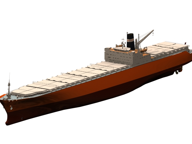 Toyama container ship 3d rendering