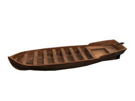 Wooden lifeboat 3d model preview