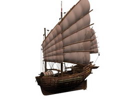 Junk sailing vessel 3d model preview