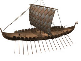Viking ship 3d model preview