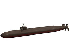 USS Dallas attack submarine 3d model preview