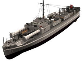 German E boat 3d model preview