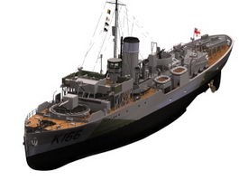 HMCS Snowberry corvette 3d model preview