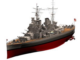 King George V-class battleship 3d model preview