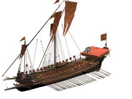La Reale war galley 3d model preview