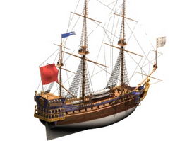 French frigate Sirene 3d model preview