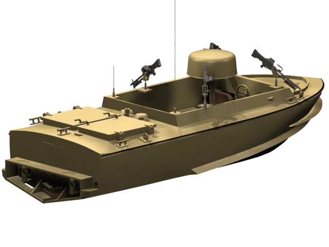 small motor gun boat 3d model 3dsmax files free download