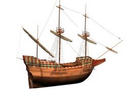 Mayflower ship 3d model preview