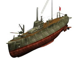 Japanese Type B1 submarine 3d model preview