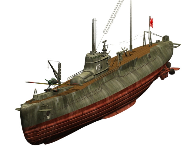 Japanese Type B1 submarine 3d rendering