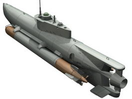 Seehund midget submarine 3d model preview