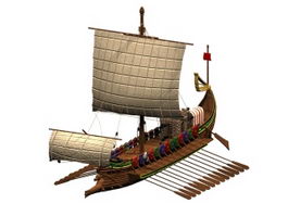 Roman warship 3d model preview