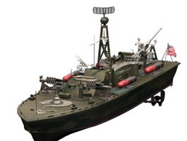 PT-328 US patrol torpedo boat 3d model preview