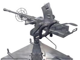 Pintle mount machine gun 3d model preview
