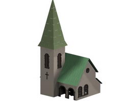 Small church architecture 3d preview