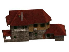 Darmstadt railway station 3d model preview