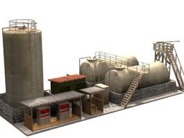 Industrial diesel pompstation 3d model preview