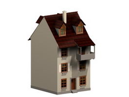 Historic building casita 3d model preview