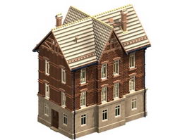 Italian residential house 3d model preview