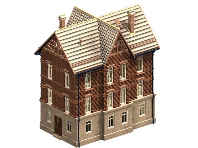 Italian residential house 3d rendering
