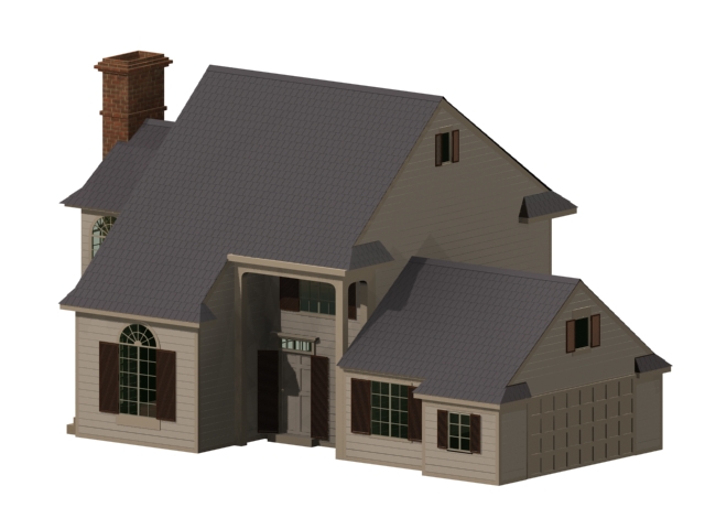 Modern residential house 3d rendering