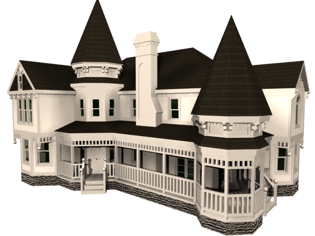 Victorian house 3d rendering