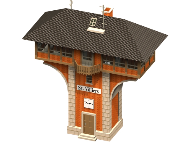 Signal box 3d rendering